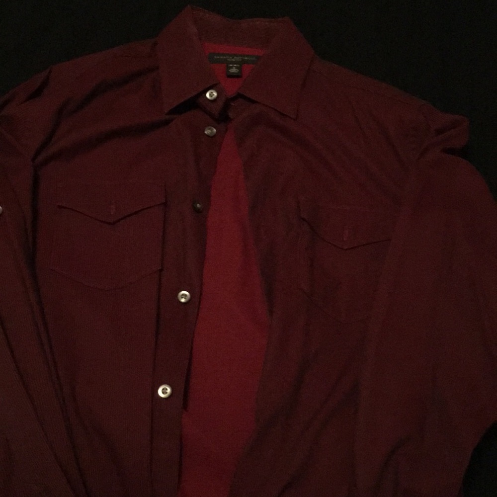 Banana Republic Red And Black Dress Shirt